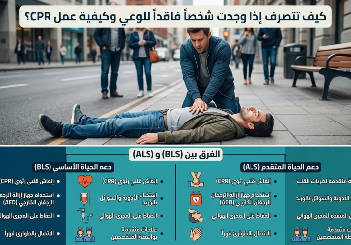لو حد وقع قدامك فجأة… هل تعرف تنقذه؟ | شرح CPR و الفرق بين BLS و ALS