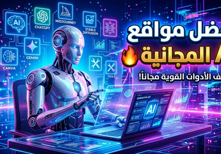 أفضل مواقع الذكاء الاصطناعي المجانية في 2026 🤖| أدوات ستوفر عليك ساعات من العمل يوميًا
