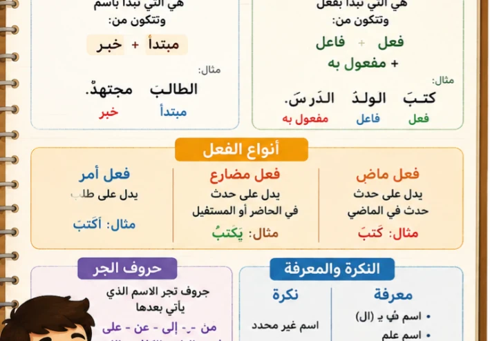 تحميل المراجعه النهائية للنحو  الصف الخامس الابتدائي اخر العام 2026 مراجعه(شامله ومبسطه)