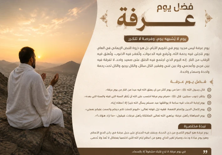 فضل يوم عرفة.. اليوم الذي تتنزل فيه الرحمة وتُغفر فيه الذنوب