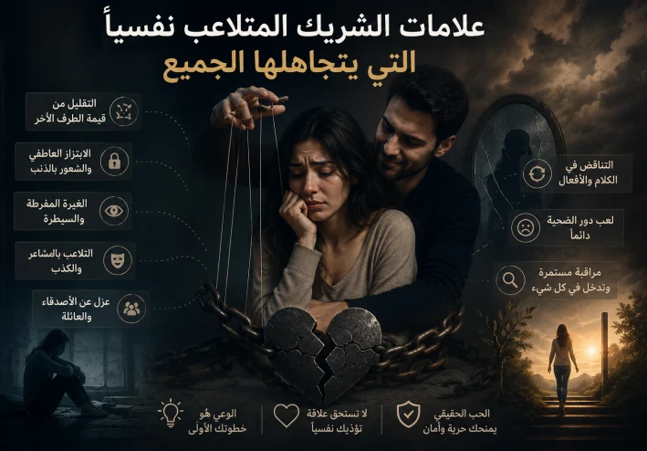 علامات الشريك المتلاعب نفسيا التي يتجاهلها الجميع