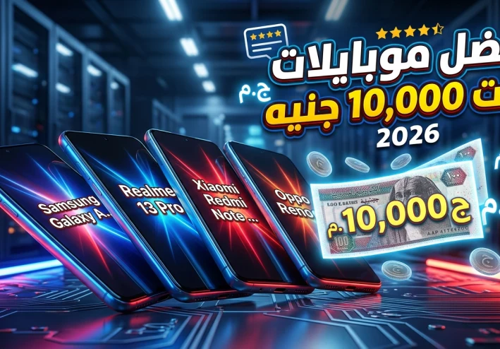 أفضل الهواتف الذكية تحت 10,000 جنيه في 2026: أداء قوي وسعر مناسب للفئة الاقتصادية والمتوسطة