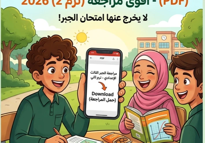 ⚠️ تحميل أقوى مراجعة Math Algebra لغات للصف الثالث الإعدادي الترم الثاني 2026 PDF – مراجعة لن يخرج عنها الامتحان