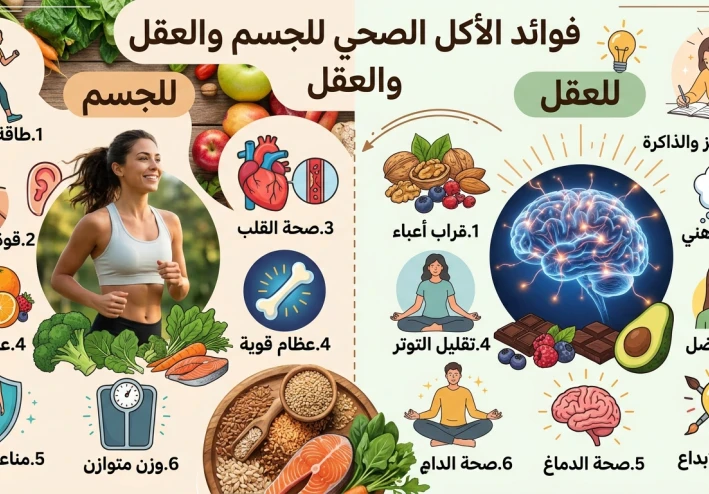 فوائد الأكل الصحي للجسم والعقل
