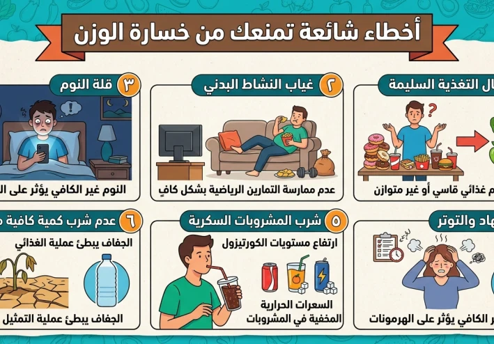 أخطاء شائعة تمنعك من خسارة الوزن