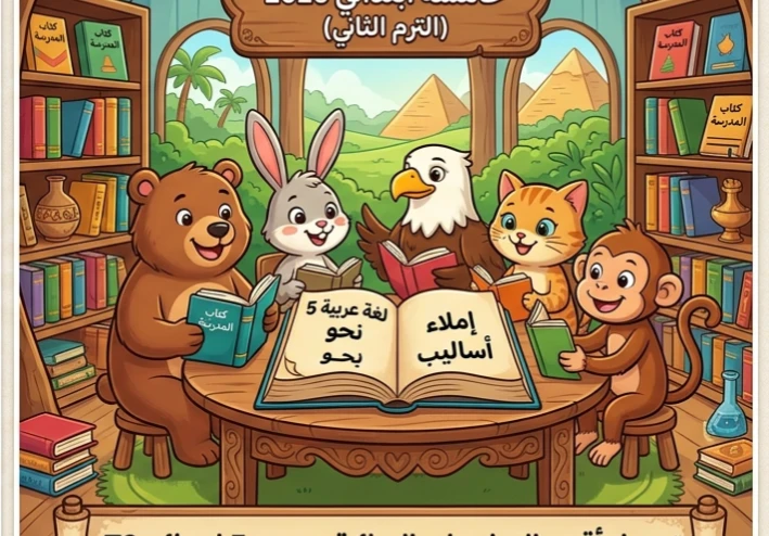 📥 تحميل أقوى مراجعة نهائية لغة عربية الصف الخامس الابتدائي الترم الثاني 2026 PDF | مراجعة شاملة في النحو والإملاء والأساليب