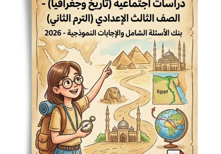 📙 تحميل أقوى مراجعة نهائية دراسات اجتماعية الصف الثالث الإعدادي الترم الثاني 2026 PDF | بنك أسئلة شامل بالإجابات النموذجية