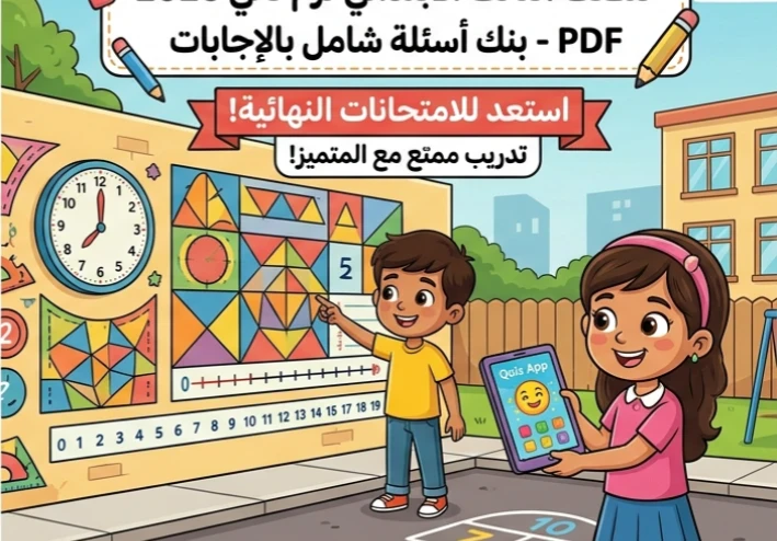 🏷️ تحميل أقوى مراجعة المتميز رياضيات الصف الثالث الابتدائي الترم الثاني 2026 PDF بالإجابات – بنك أسئلة شامل لن يخرج عنه الامتحان
