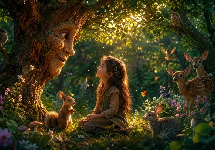 الطفلة التي كانت تسمع كلام الأشجار 🌳✨