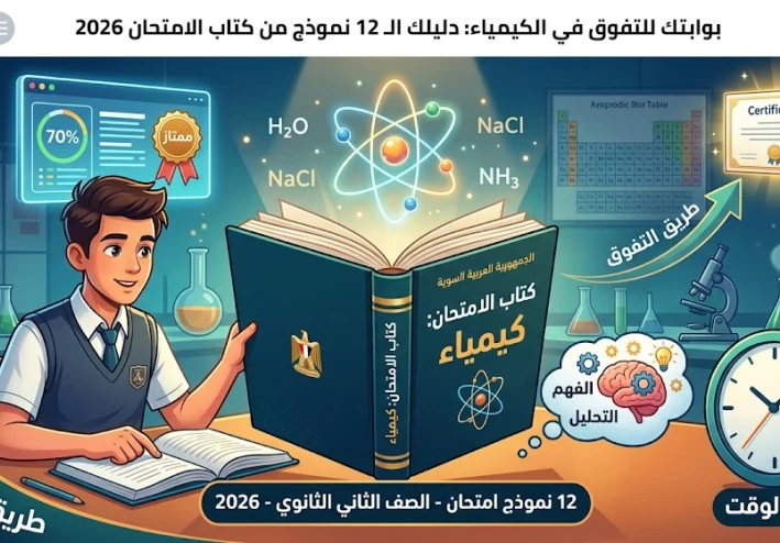 مراجعة شاملة لـ 12 نموذج امتحان كيمياء من كتاب الامتحان للصف الثاني الثانوي لعام 2026