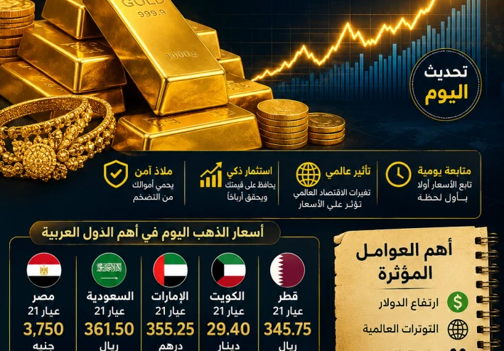 أسعار الذهب في مصر والعالم العربي اليوم.. هل يستمر الارتفاع أم يقترب الانخفاض؟