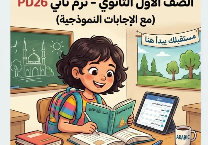 📕 تحميل أقوى نماذج امتحانات اللغة العربية أولى ثانوي ترم ثاني 2026 PDF بالإجابات النموذجية كاملة
