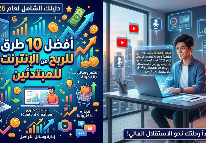 أفضل 10 طرق للربح من الإنترنت للمبتدئين في 2026
