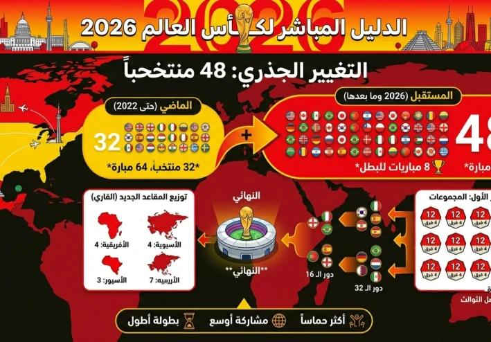 48 منتخبا وكأس واحدة : الدليل الشامل لمنديال 2026 بطرحه  الجديد