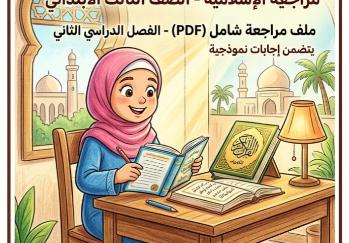 📙 تحميل مراجعة ليلة الامتحان تربية إسلامية للصف الثالث الابتدائي ترم ثاني 2026 PDF بالإجابات النموذجية