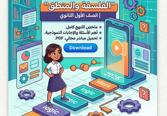 📓 أقوى مراجعة نهائية فلسفة ومنطق أولى ثانوي ترم ثاني 2026 PDF | أسئلة متوقعة وإجابات نموذجية برابط تحميل مباشر