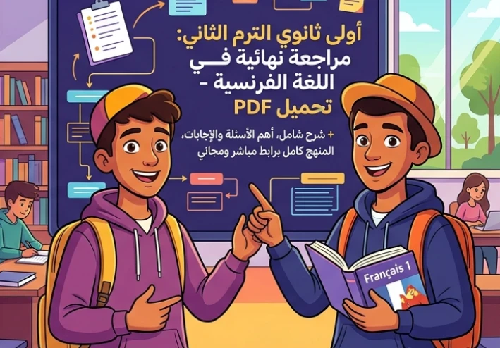 📥 تحميل أقوى مراجعة نهائية لغة فرنسية أولى ثانوي ترم ثاني 2026 PDF بالإجابات والنماذج المتوقعة