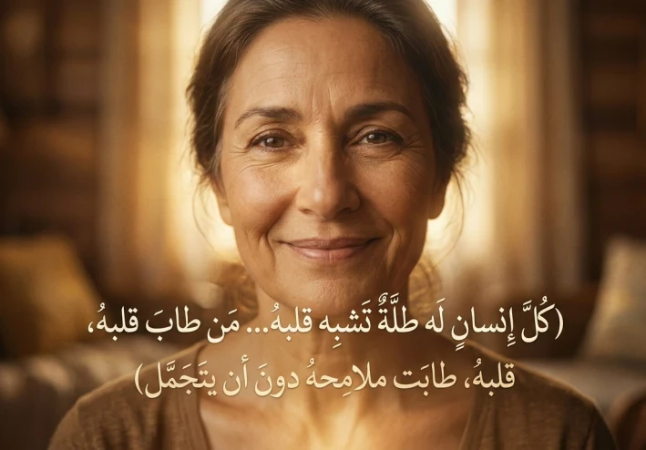 كلّ إنسانٍ له طلّةٌ تشبِه قلبه… مَن طابَ قلبهُ، طابَت ملامِحهُ دون أن يتَجمَّل