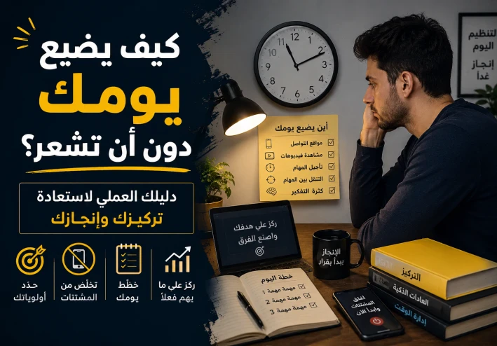 كيف يضيع يومك دون أن تشعر؟ دليلك العملي لاستعادة تركيزك وإنجازك