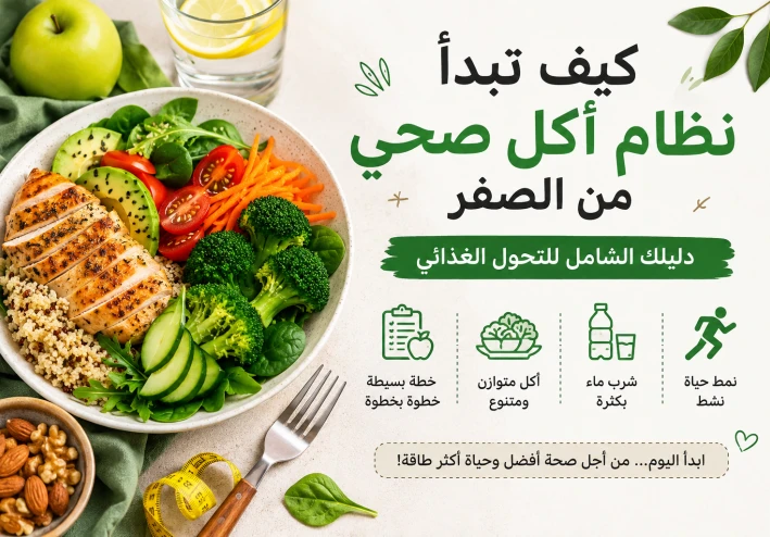 كيف تبدأ نظام أكل صحي من الصفر: دليلك الشامل للتحول الغذائي