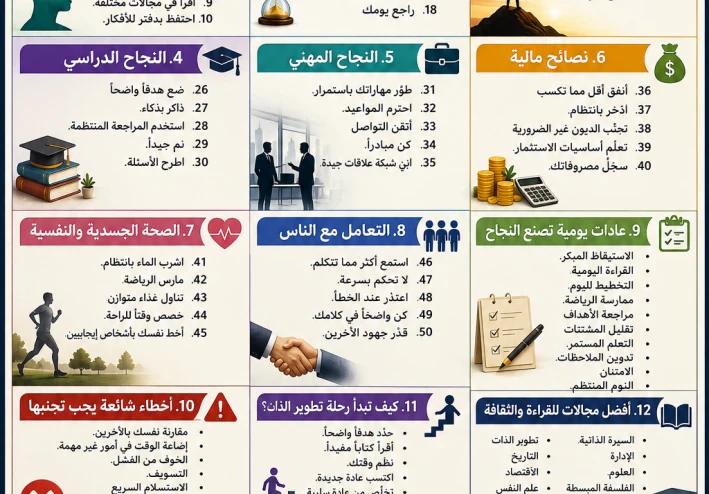 نصائح ثقافية وعمليه ستغيير حياتك وبناء عقليه ناجحه