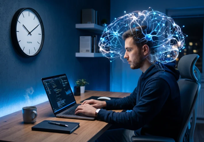 🧠 الساعة الزرقاء — ليه في وقت معين من اليوم عقلك بيكون أذكى وأقوى؟