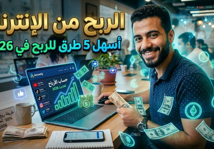 أفضل 5 طرق مجربة للربح من الإنترنت للمبتدئين في 2026 (دليلك السريع)