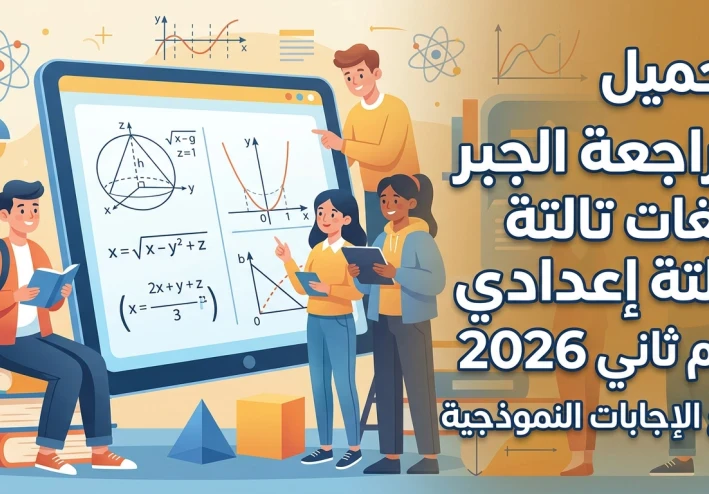 🛑 تحميل أقوى مراجعة Algebra لغات للصف الثالث الإعدادي ترم ثاني 2026 PDF بالإجابات النموذجية كاملة