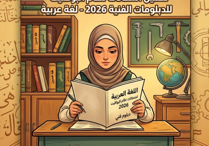 📥 تحميل امتحانات اللغة العربية بنظام البوكليت للدبلومات الفنية 2026 PDF بالإجابات والنماذج الرسمية