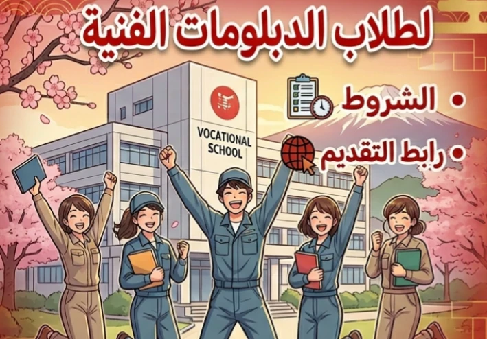 📙 فتح باب التقديم للمنحة اليابانية 2026 لطلاب الدبلومات الفنية.. الشروط الكاملة ورابط التقديم المباشر