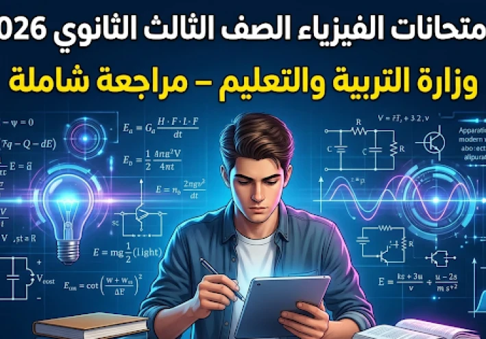 تحميل نماذج امتحانات الفيزياء تالته ثانوي 2026 PDF مجانا | نماذج وزارة التربية والتعليم