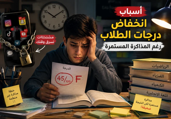 أسباب انخفاض درجات الطلاب رغم المذاكرة المستمرة