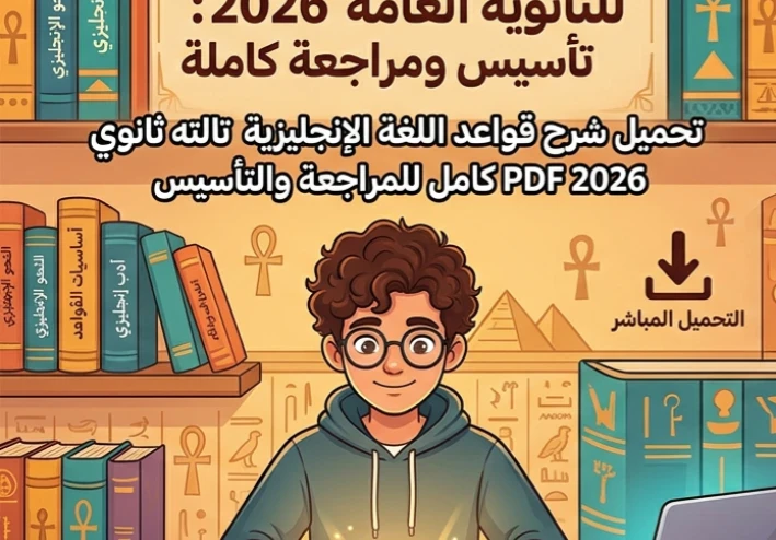 📥 تحميل أقوى شرح قواعد اللغة الإنجليزية تالته ثانوي 2026 PDF كامل للمراجعة والتأسيس مجانًا
