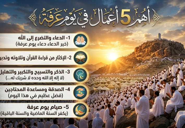بوابتك إلى العتق والمغفرة: 5 أعمال كبرى في يوم عرفة تصنع التغيير الجذري في حياتك