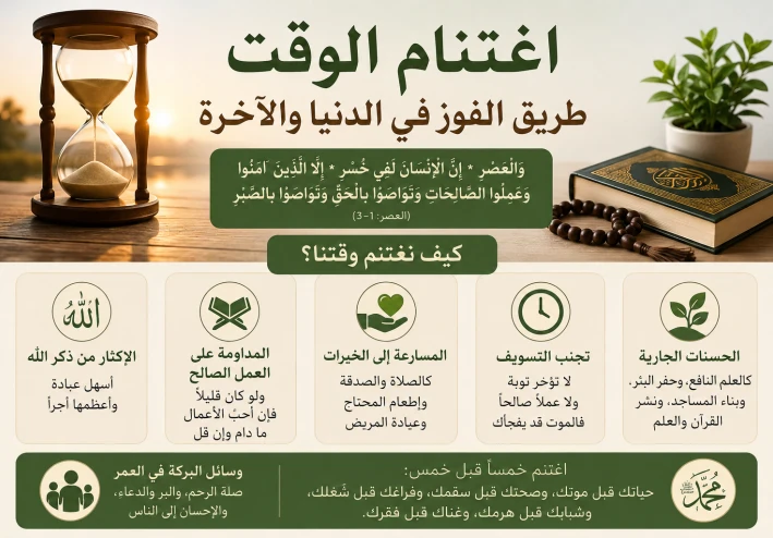 فضل اغتنام الوقت في القرآن الكريم والسنة النبوية