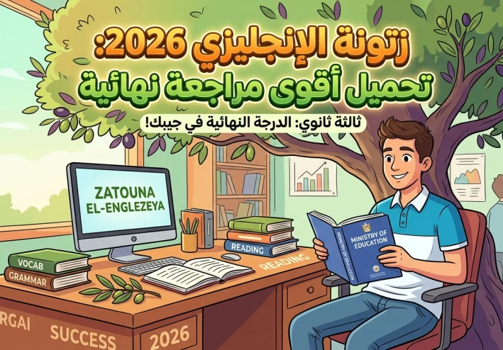 📚 زتونة الإنجليزي 2026 PDF.. أقوى مراجعة نهائية لثالثة ثانوي تضمن لك الدرجة النهائية بسهولة