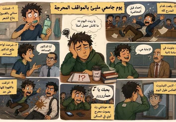 يوم جامعي مليئ بالمواقف المحرجة