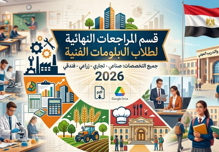 تحميل المراجعات النهائية لطلاب  الدبلومات الفنيه 2026