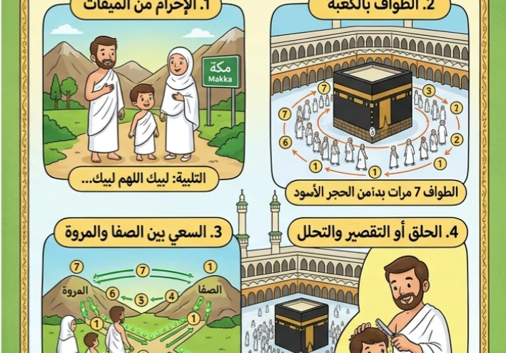 ⚠️ مناسك العمرة خطوة بخطوة للمبتدئين 2026.. الدليل الشامل لأداء العمرة الصحيحة من الإحرام حتى التحلل