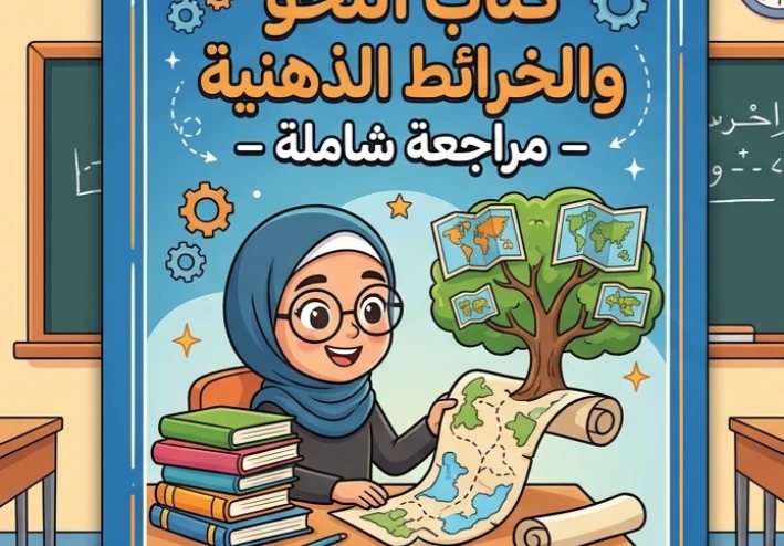 📔 تحميل كتاب أطلس النحو العربي بالخرائط الذهنية PDF 2026 | مراجعة النحو كاملة في 32 صفحة فقط