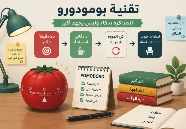 كيفية إستخدام طريقة بومودورو في المذاكرة خطوة بخطوة