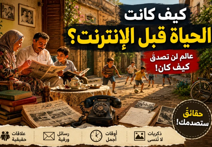 كيف كانت الحياة قبل الإنترنت؟ عالمٌ أبطأ لكنه أكثر دفئًا وإنسانية