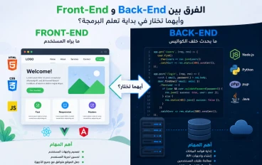 الفرق بين Front-End و Back-End وأيهما تختار في بداية تعلم البرمجة؟
