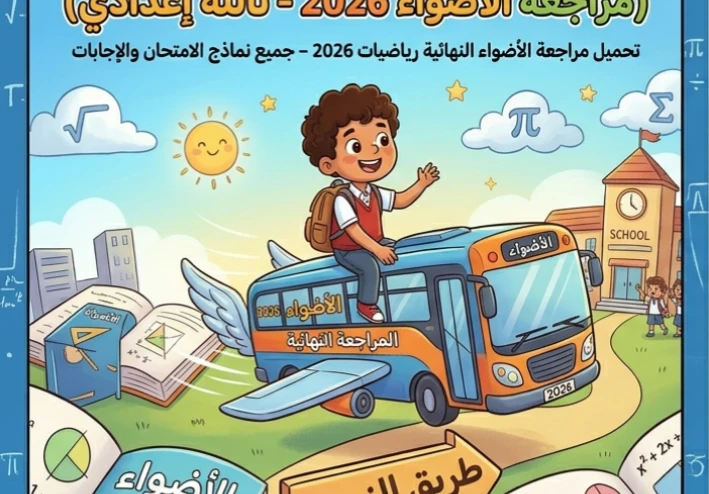 📓 تحميل مراجعة الأضواء النهائية رياضيات 2026 الصف الثالث الإعدادي PDF بالإجابات | أقوى نماذج الامتحانات المتوقعة