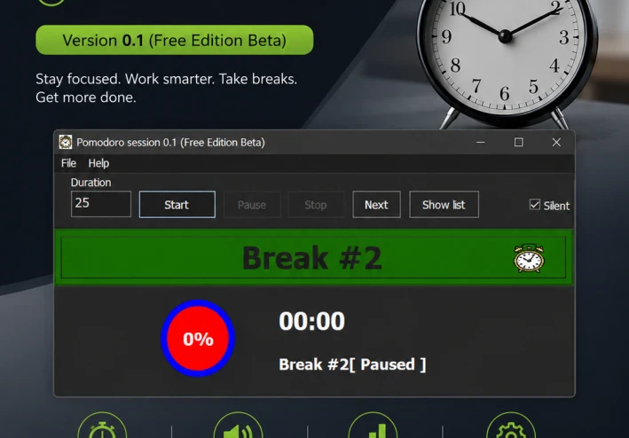 Pomodoro Session (Free Edition) First public version
