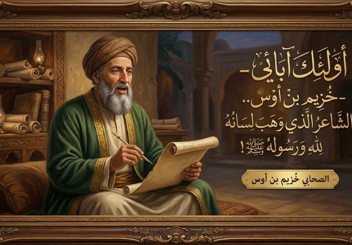 أولئك آبائي ، خُزيم بن أوس.. الشاعر الذي وهب لسانه لله ورسوله ﷺ