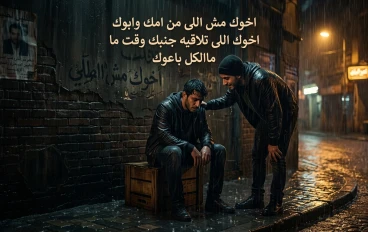 اخوك مش اللى من امك وابوك اخوك اللى تلاقيه جنبك وقت ما الكل باعوك