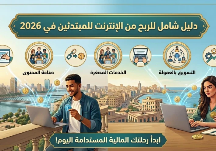 من الصفر إلى أول 100$: دليل المبتدئين للربح من الإنترنت في عام 2026