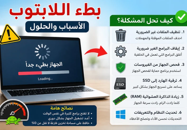 عندما يتحول اللاب توب السريع إلى جهاز بطيء: الأسباب الخفية والحلول الفعالة