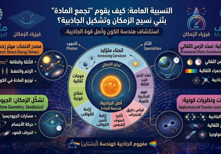 النسبية العامة: كيف يقوم تجمع المادة بثني نسيج الزمكان وتشكيل الجاذبية؟